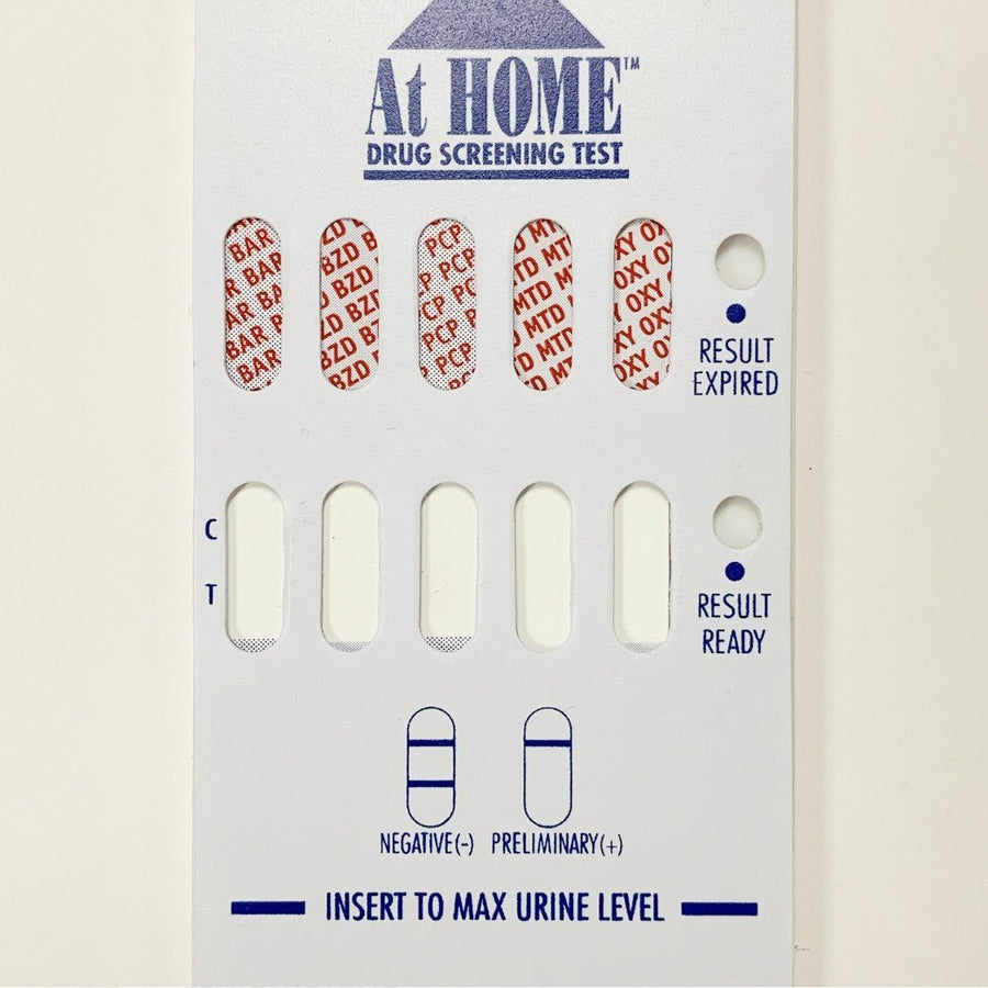 (25 Pack) 10 PANEL ATHOME DIP CARD - 9308T/9298T - AMP, BAR, BZD, COC-300, MET-500, MTD, OPI-300, OXY, PCP, THC Phamatech